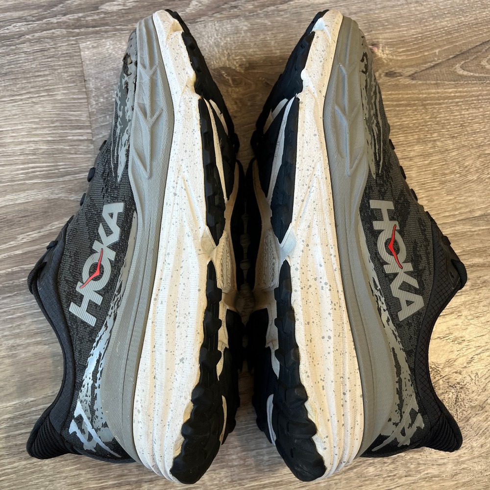 Hoka Stinson 7 Mens Trail Running Shoes Black Castlerock Grey 1141530 Size 12 D